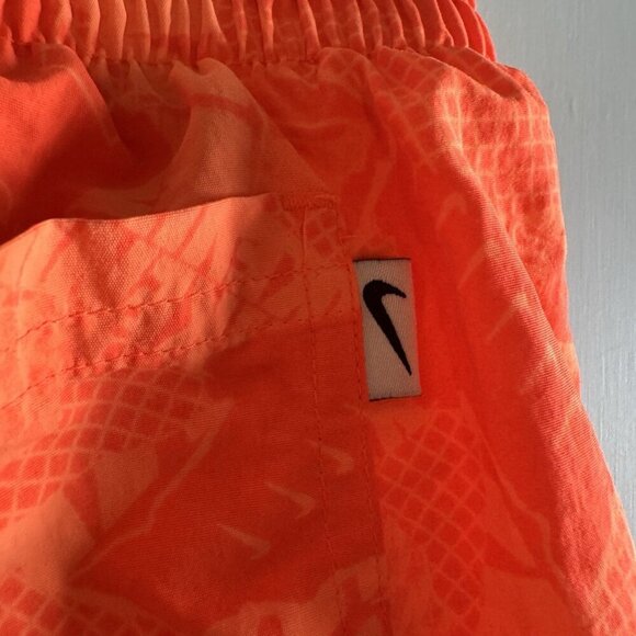 Nike Men’s XXL Swim Shorts Solid Icon 5” Inseam Bright Orange Floral Drawstring - Picture 8 of 10